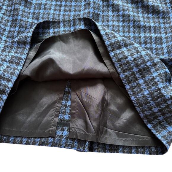 Pendleton Vintage 100%‎ Wool Skirt Women Sz 12 Blue Gray Midi Houndstooth preppy - Picture 9 of 10